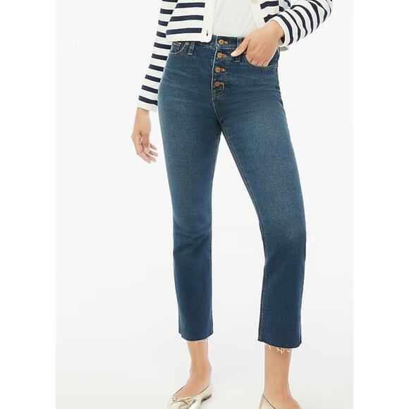 J.Crew Denim - J Crew Tall high-rise flare crop jean with button fly in all-day stretch Sz 29 T